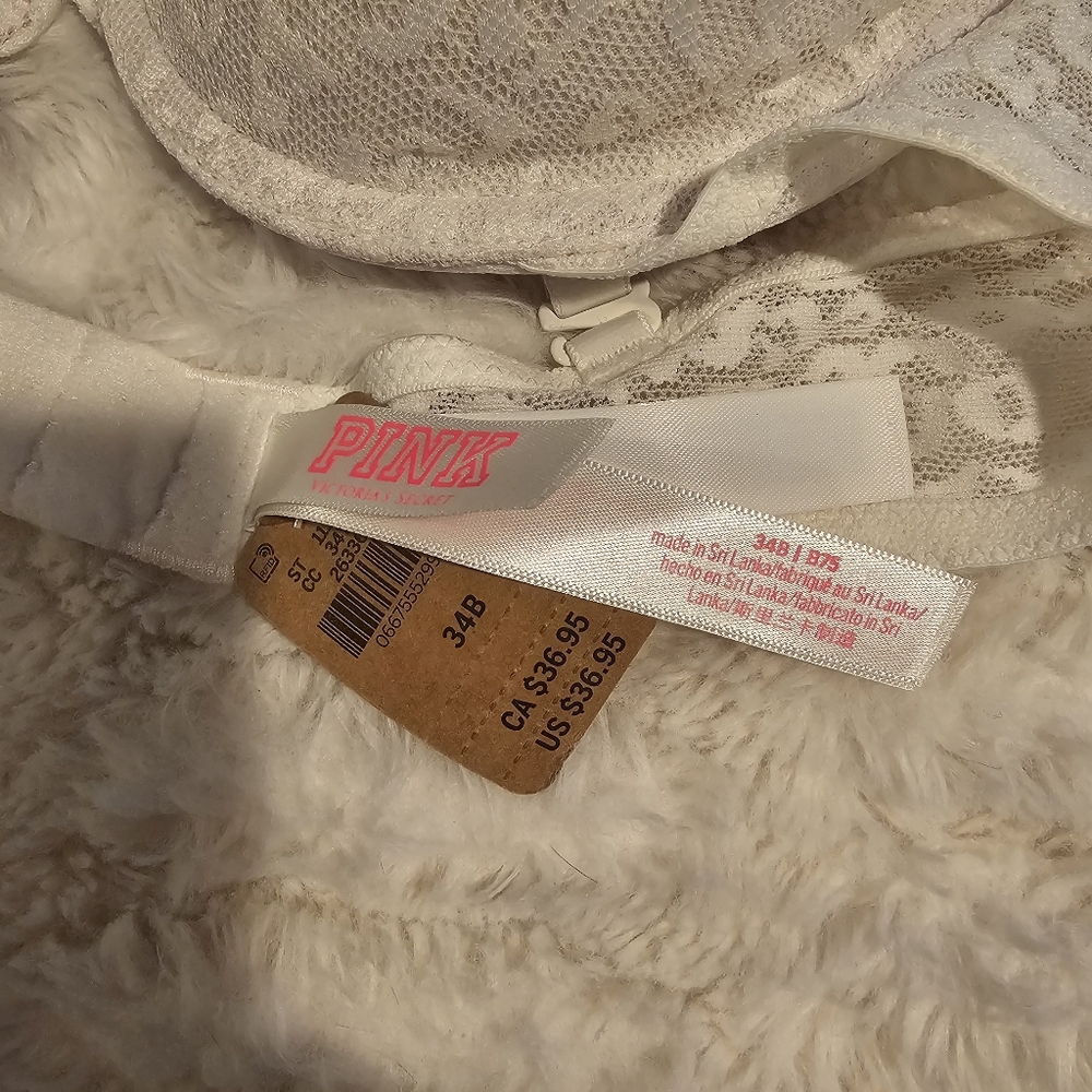 PINK Victoria's Secret White Lace Pushup Bra 34B - Picture 3 of 4